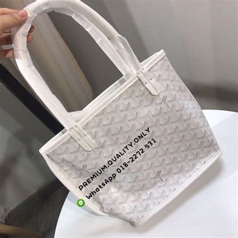 white goyard pm tote|reversible Goyard tote bag.